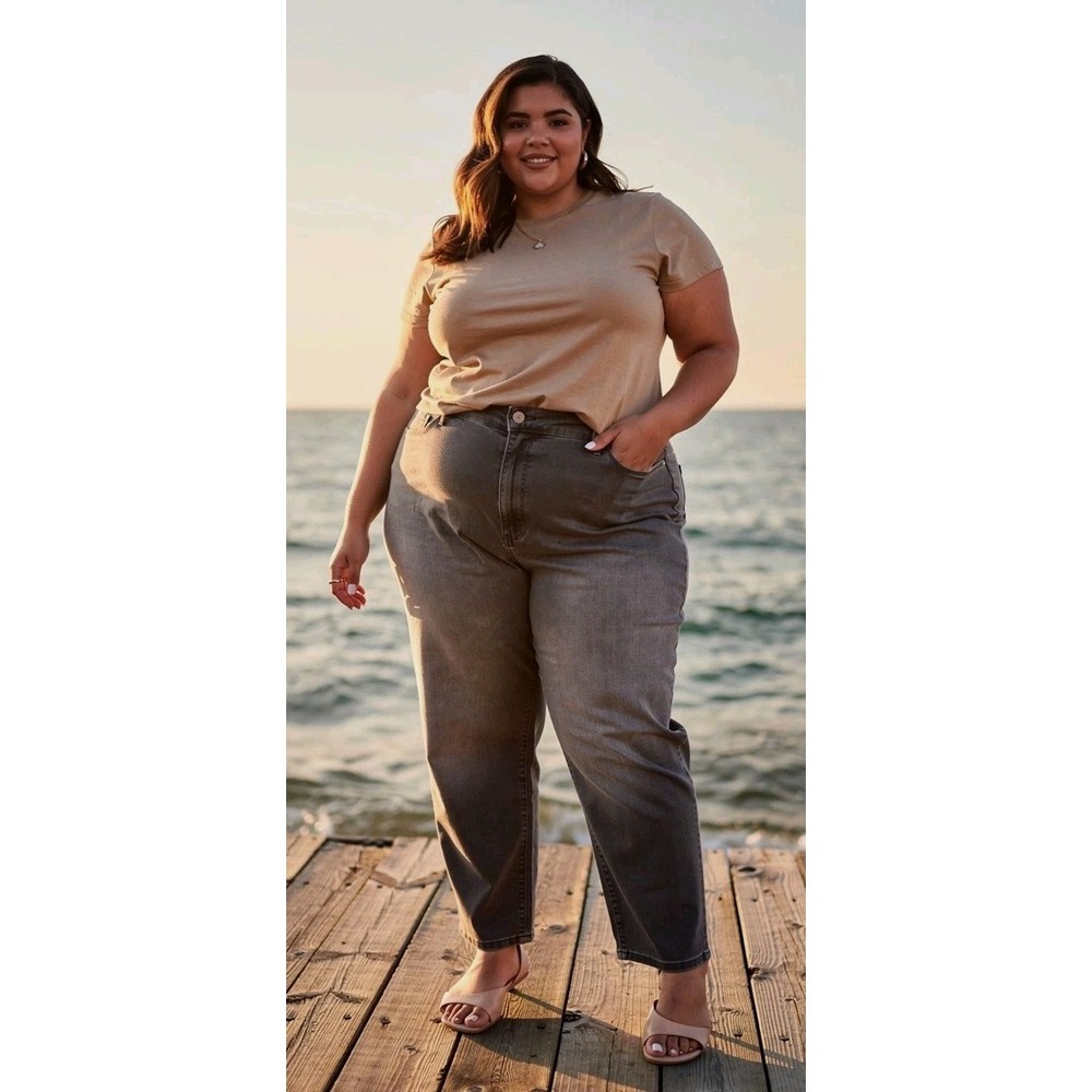 Jessica Simpson Skinny Jeans Graceful Grey Plus Size Denim Dark Wash 5Pocket 20W